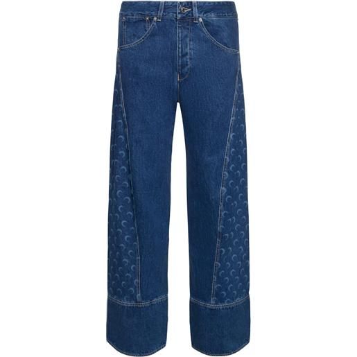 MARINE SERRE jeans loose fit in denim di cotone