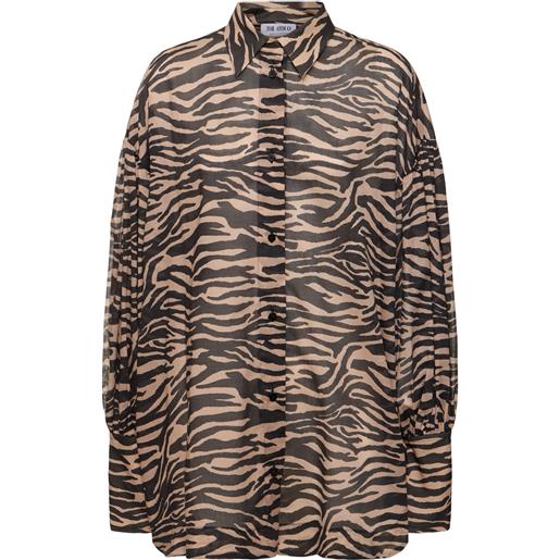 THE ATTICO printed mousseline oversized shirt