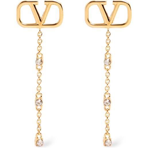 VALENTINO GARAVANI mini v logo signature crystal earrings