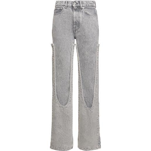 Y/PROJECT jeans vita alta in denim patchwork