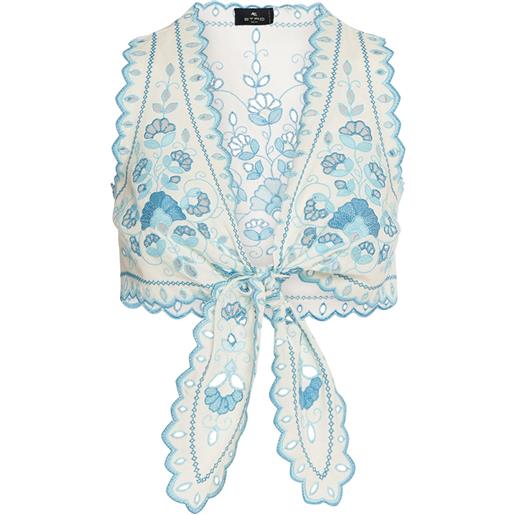 ETRO crop top in cotone / broderie anglaise