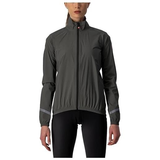 Castelli emergency 2 w rain jacket, giacca donna, light black, l