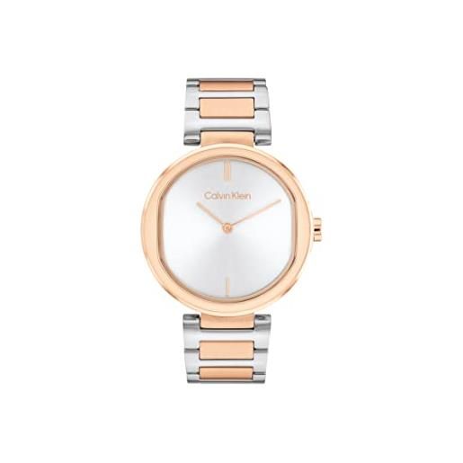 Calvin Klein orologio analogico al quarzo da donna con cinturino in acciaio inossidabile, grigio - 25200251