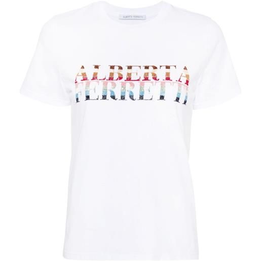 Alberta Ferretti t-shirt con dettaglio logo - bianco