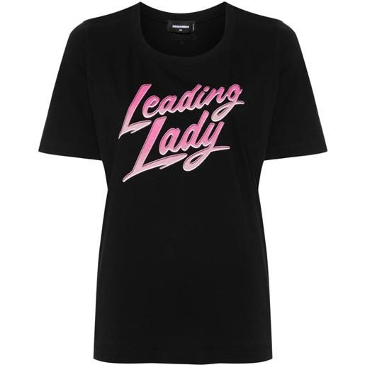 Dsquared2 t-shirt con stampa leading lady - nero