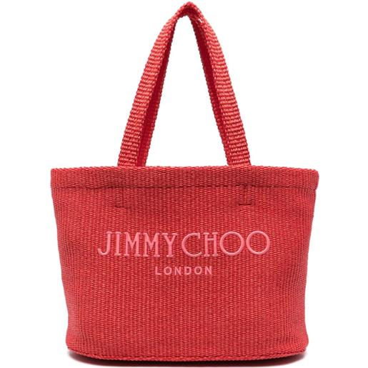 Jimmy Choo borsa da spiaggia con ricamo - rosso