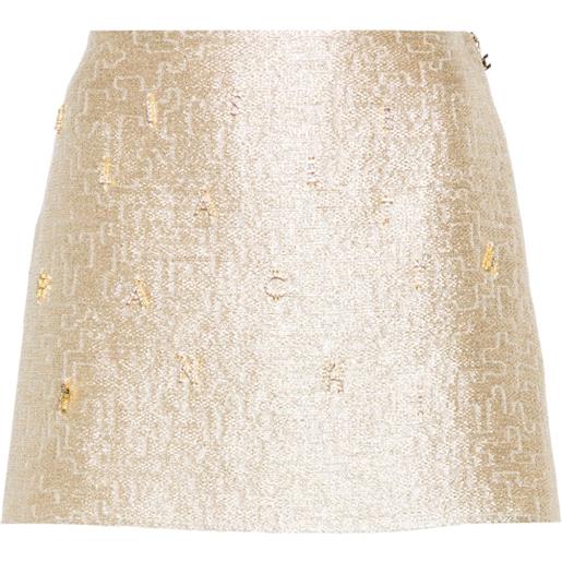Elisabetta Franchi minigonna con decorazione di cristalli - oro