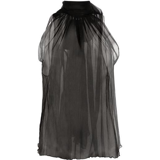 Atu Body Couture blusa semi trasparente - nero