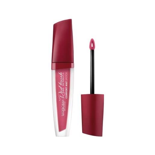 Deborah milano - red touch lipstick rossetto liquido matte, n. 4 peony rose, colore intenso e no transfer, dona labbra morbide e vellutate, 4.5 gr
