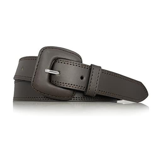 almela - cintura per donna con fibbia rivestita in pelle - larghezza di 3cm - pelle - 30mm - cinturino - women's leather belt with covered buckle (marrone, 90)