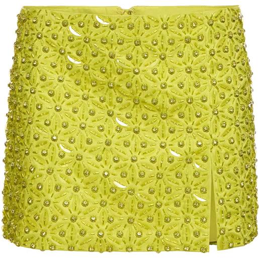 DES PHEMMES embroidered cotton satin mini skirt