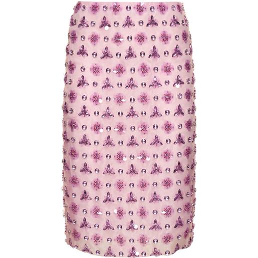 DES PHEMMES embellished organza midi skirt