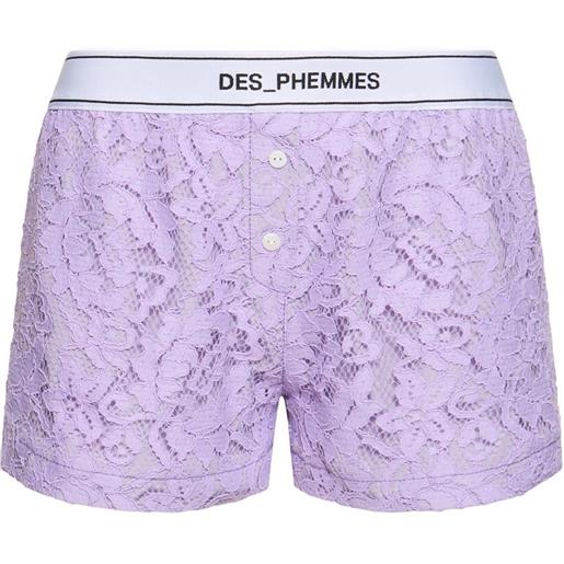 DES PHEMMES shorts in pizzo macramé