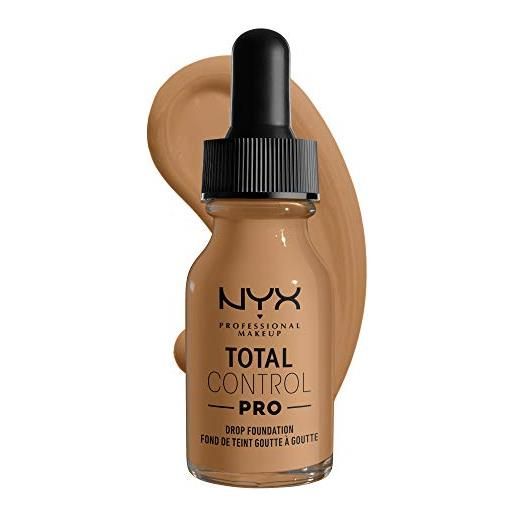 Nyx professional makeup fondotinta total control pro drop, dosaggio preciso, copertura personalizzabile e modulabile, formula vegana, finish come una seconda pelle, 13 ml, tonalità: golden
