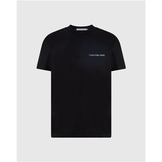 Calvin Klein t-shirt con logo in cotone sul petto nero uomo