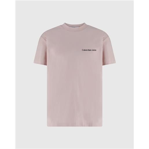Calvin Klein t-shirt con logo in cotone sul petto rosa uomo