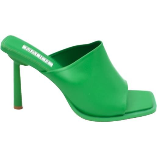 Malu Shoes sandalo sabot verde prato donna con tacco spillo martini 10 mule unica fascia pelle comodo estivo comodo