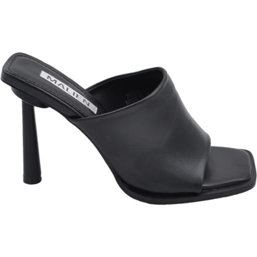 Malu Shoes sandalo sabot nero donna con tacco spillo martini 10 mule unica fascia pelle comodo estivo comodo