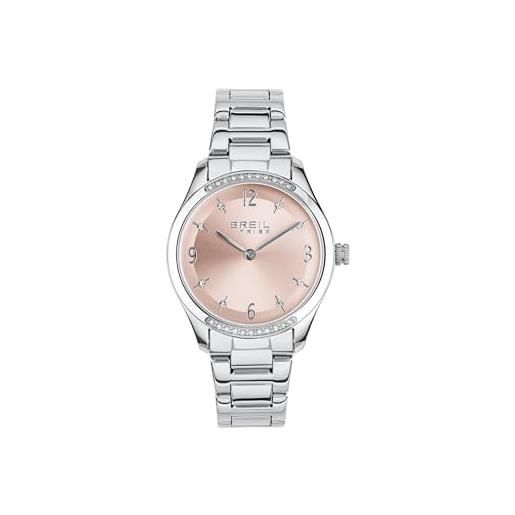 Breil orologio donna kyla quadrante mono-colore rosa movimento solo tempo - 2 lancette quarzo e bracciale acciaio argento ew0703