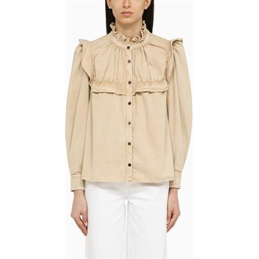 ISABEL MARANT Étoile camicia idety beige in cotone