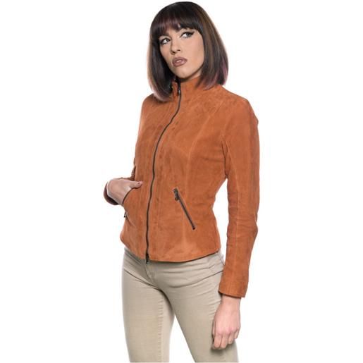 Leather Trend zara - giacca donna cuoio in vero camoscio