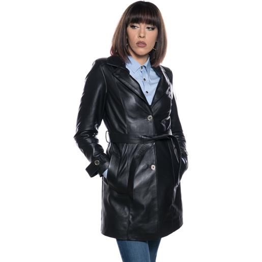Leather Trend viviana bis - cappotto donna nero in vera pelle