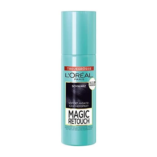 L'Oréal Paris spray protettivo per transizioni continue e naturali, laminati approcci fino al prossimo lavaggio dei capelli, magic retouch, nero, 1 x 90 ml