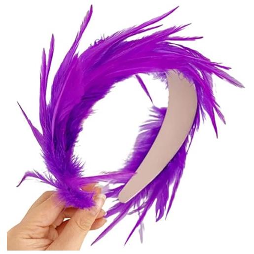 Ranuw cerchietto per capelli con piume colorate per feste e matrimoni, accessorio per capelli per feste e cosplay