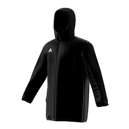 adidas core18 stadium jacket, giacca sportiva. Unisex bambini, black/white, 7-8y