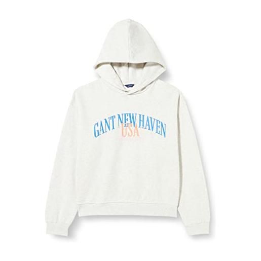 GANT GANT usa voluminous hoodie, felpa con cappuccio bambine e ragazze, grigio ( rugger grey melange ), 170