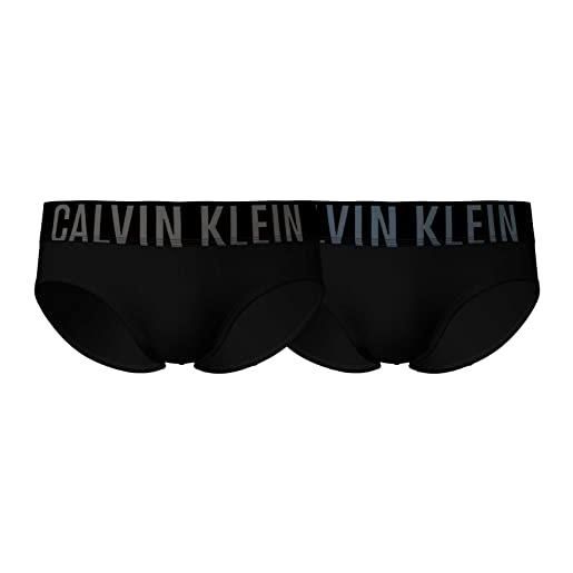 Calvin Klein Jeans calvin klein hip brief 2pk 000nb2601a slip a vita bassa, multicolore (winter linen/tourmaline), m uomo