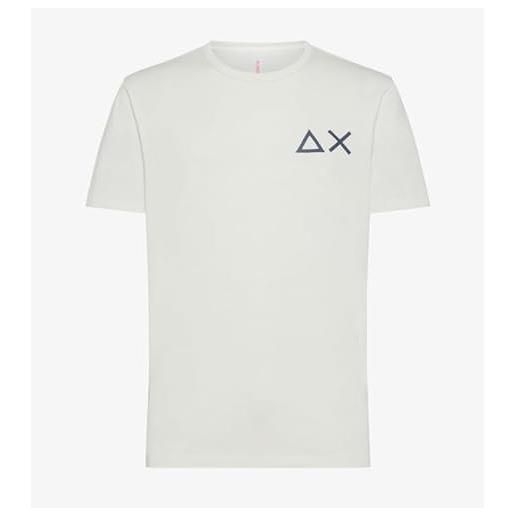SUN68 t-shirt uomo t34105 big ax logo panna petto cotone pe24 xl