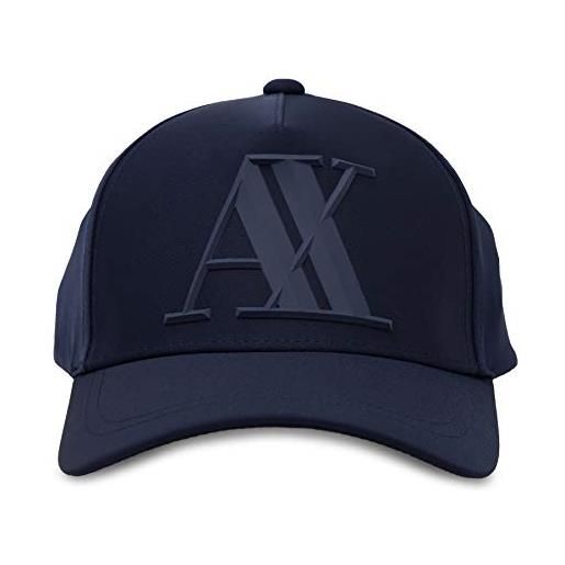ARMANI EXCHANGE rubber logo ax cap cappellino da baseball, nero, taglia unica uomo