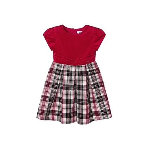 Mayoral vestito combinato quadri per bambine e ragazze rosso 7 anni (122cm)