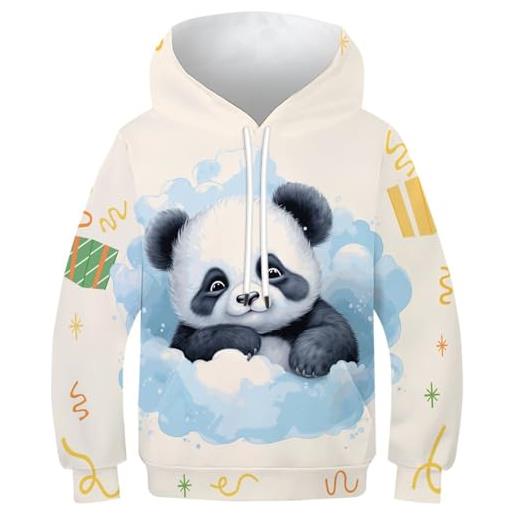 NEAFP sweatshirt per bambini con cappuccio 3d panda - felpa per bambini comoda per l'autunno, hoodie per bambini resistente per l'uso quotidiano