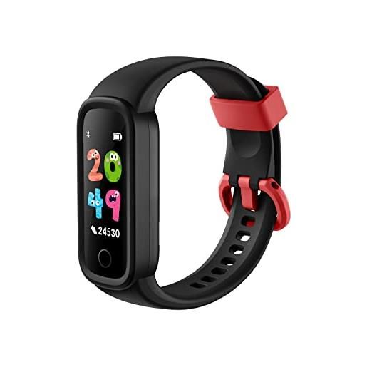 SMARTY2.0 - smartwatch per bambini sw039a - colore nero/rosso - frequenza cardiaca, chiamate bluetooth, modalità sport, resistenza all'acqua ip68 - cinturino in silicone - dimensioni 41 x 20 x 12.4 mm