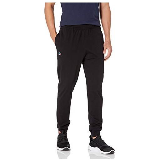 Russell Athletic joggers in jersey di cotone con tasche pantaloni da tuta, nero, xxl uomo