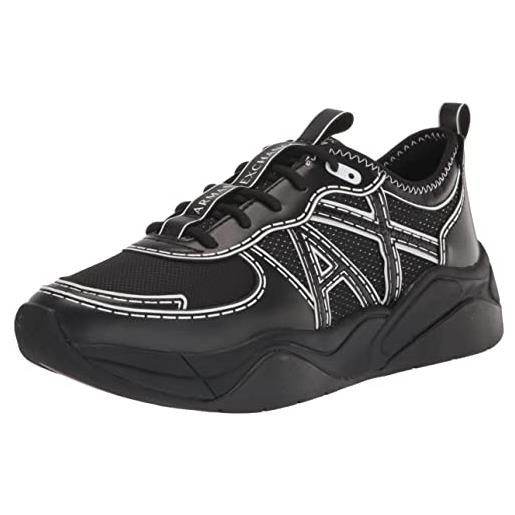 ARMANI EXCHANGE cher sneakers, scarpe da ginnastica donna, nero, 39 eu