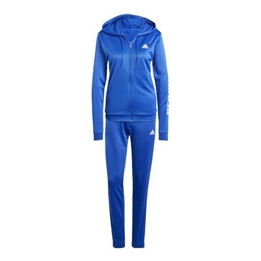 adidas linear track suit tuta, blu semi lucido, xxl, donna