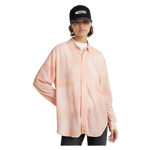 G-STAR RAW boyfriend shirt donna, multicolore (coral pink watertexture d24444-d524-g537), xxl