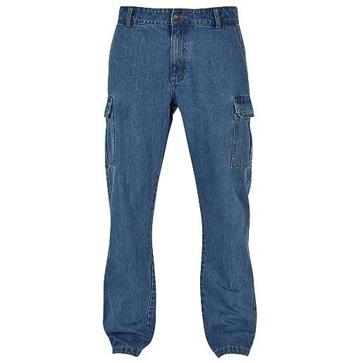 Urban Classics straight leg cargo jeans pantaloni, light blue washed, 36 uomo