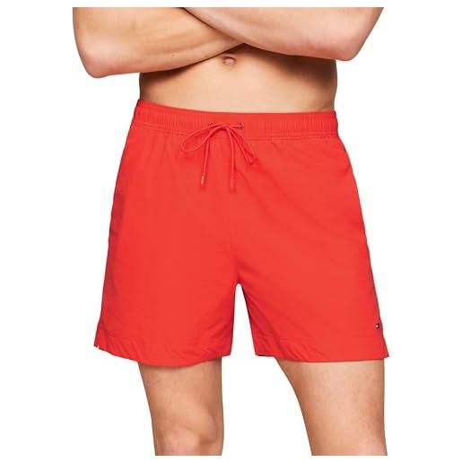 Tommy Hilfiger pantaloncino da bagno uomo medium drawstring lunghezza media, rosso (daring scarlet), m
