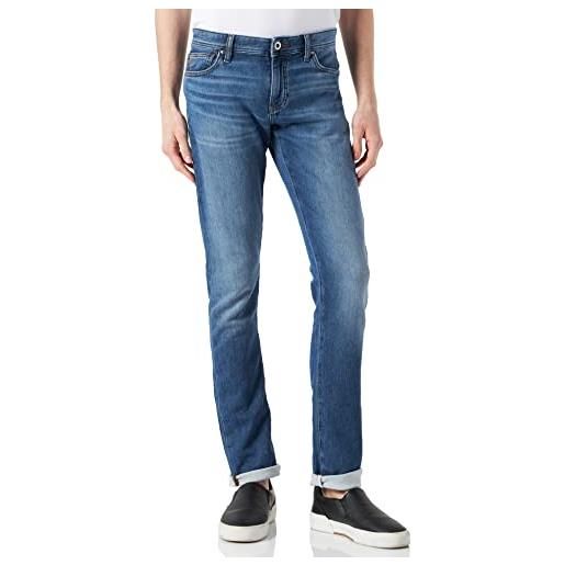 Armani Exchange skinny, cinque tasche, logo posteriore jeans, blu, 34 uomo