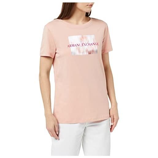 ARMANI EXCHANGE regular fit, logo quadrato, stampa floreale, t-shirt donna, rosa (lady), xxl