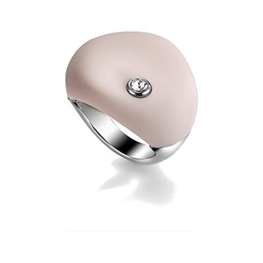 Breil anello collezione sense of touch in acciaio, cristalli, pu con pietre per donna (eu 14)
