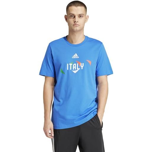 Adidas t-shirt italia azzurra da uomo