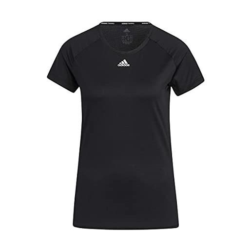 adidas performance tee, t-shirt (manica corta) donne, hazy blue/white, xs
