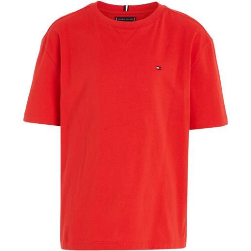 TOMMY HILFIGER t-shirt con mini logo ricamato rosso / 8a