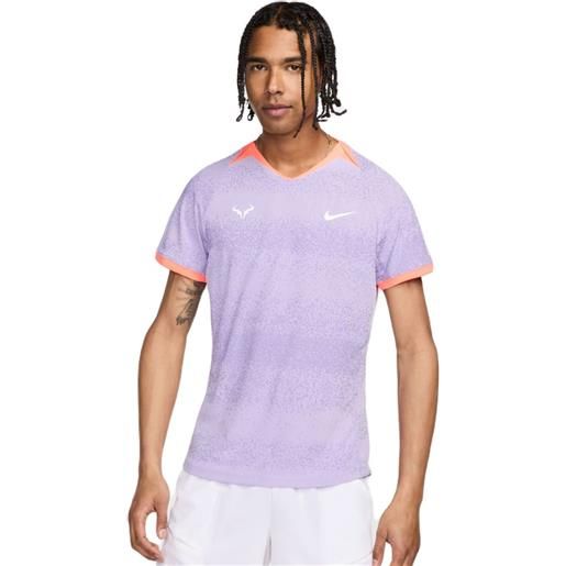 Nike t-shirt da uomo Nike rafa Nike. Court dri-fit short sleeve top - lilac bloom/bright mango/white
