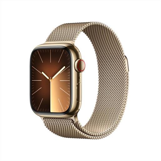 Apple - watch series 9 gps + cellular cassa 41mm-oro con milanese